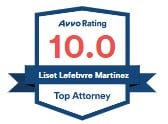 Avvo Top Attorney 10.0 rating Liset Lefebvre Martinez Top Attorney